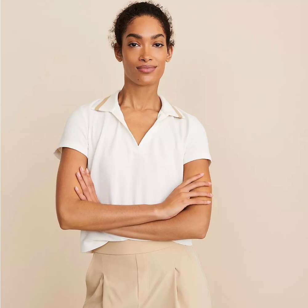 LOFT Lou & Grey Pique Polo Top